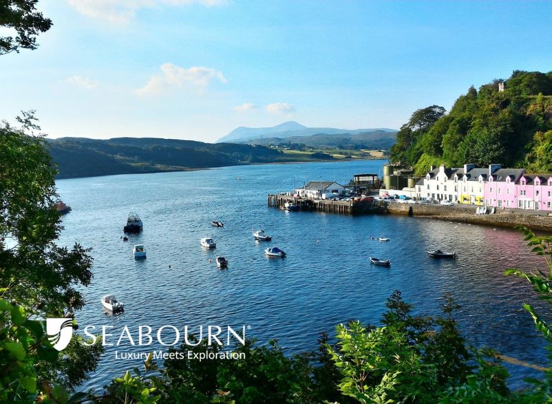 Seafront houses in Criccieth, Wales.
