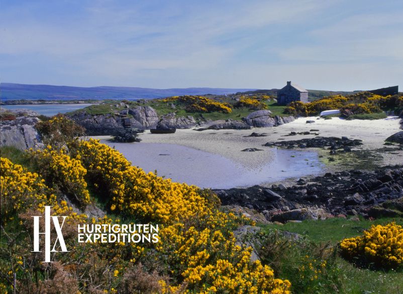Coastline on Gigha Island in Argyll, Scotland.